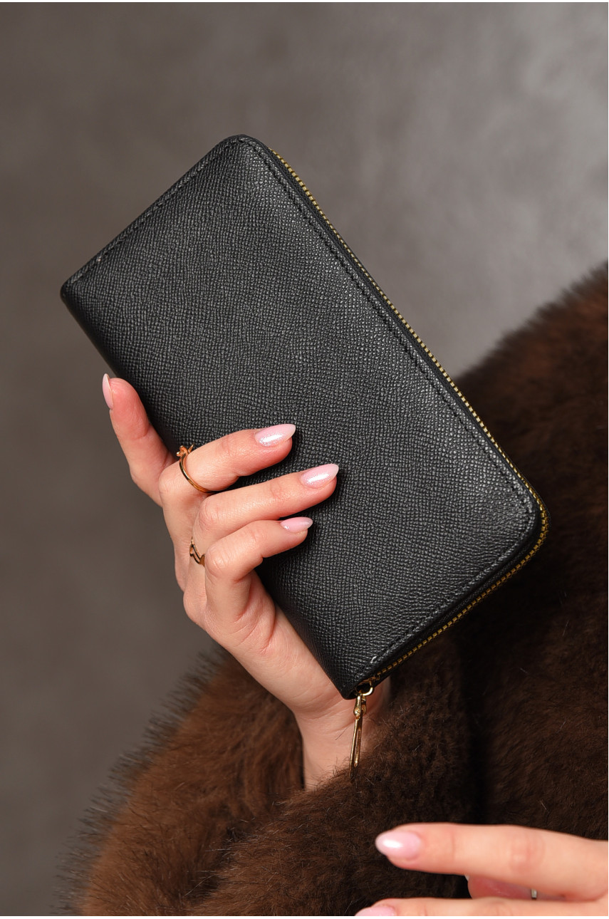 Гаманець жіночий з екошкіри чорного кольору 158-25 209194