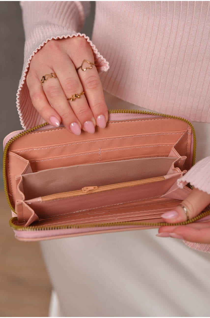 Гаманець жіночий з екошкіри рожевого кольору 158-25 209195 Гаманець жіночий з екошкіри рожевого кольору 158-25 209195