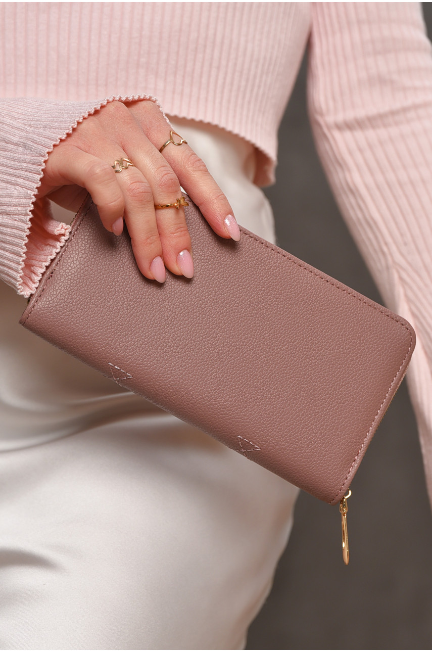 Гаманець жіночий з екошкіри темно-рожевого кольору 317-23 209201