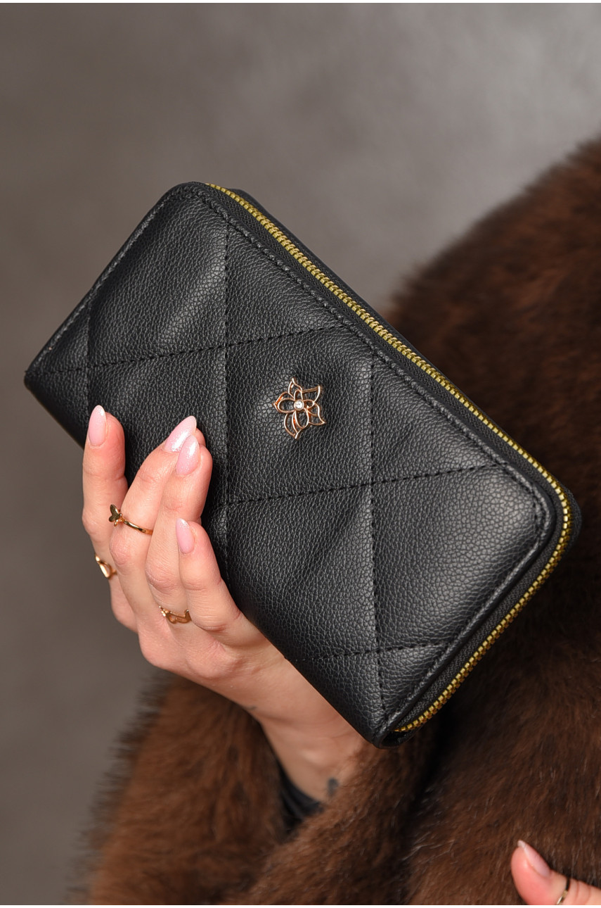 Гаманець жіночий з екошкіри чорного кольору 317-23 209202