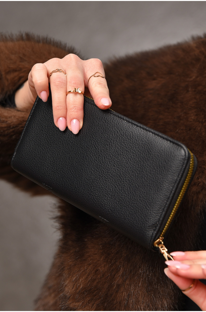 Гаманець жіночий з екошкіри чорного кольору 317-23 209202