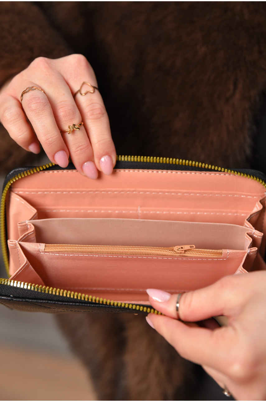 Гаманець жіночий з екошкіри чорного кольору 317-23 209202 Гаманець жіночий з екошкіри чорного кольору 317-23 209202