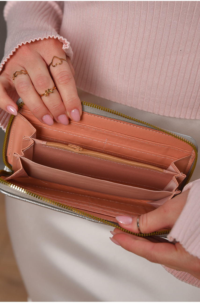 Гаманець жіночий з екошкіри сірого кольору 317-23 209203 Гаманець жіночий з екошкіри сірого кольору 317-23 209203