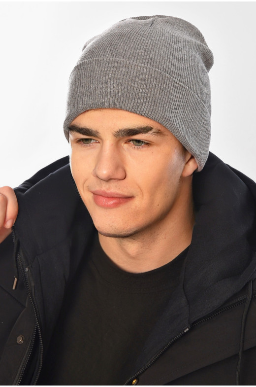 Шапка чоловіча сірого кольору 57069 209204