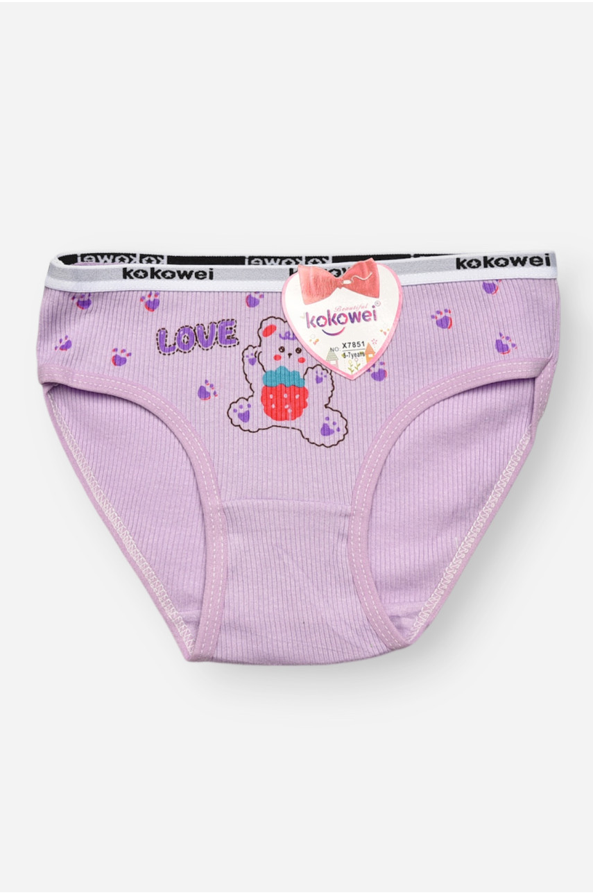 Трусики детские для девочки сиреневого цвета с принтом X7851 209228