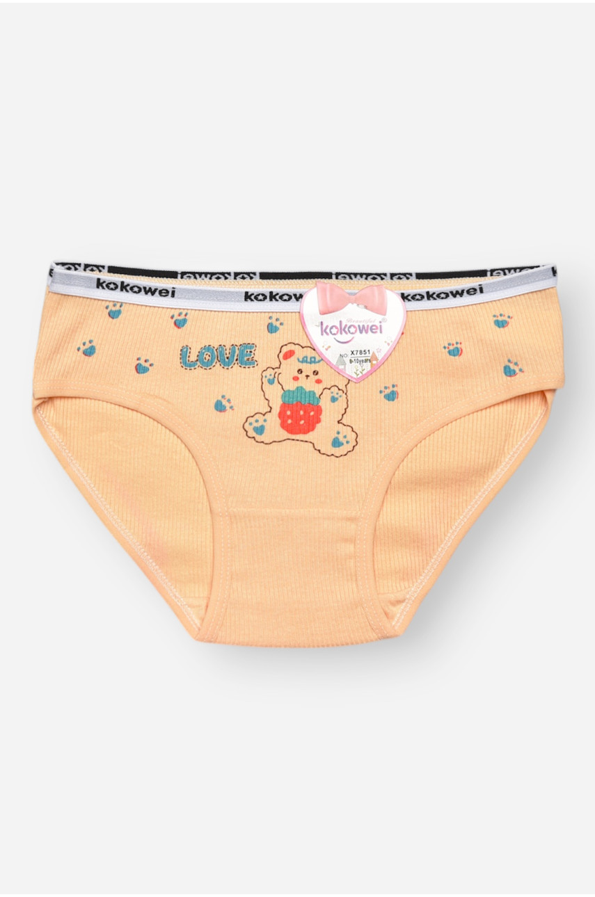 Трусики детские для девочки бежевого цвета с принтом X7851 209229