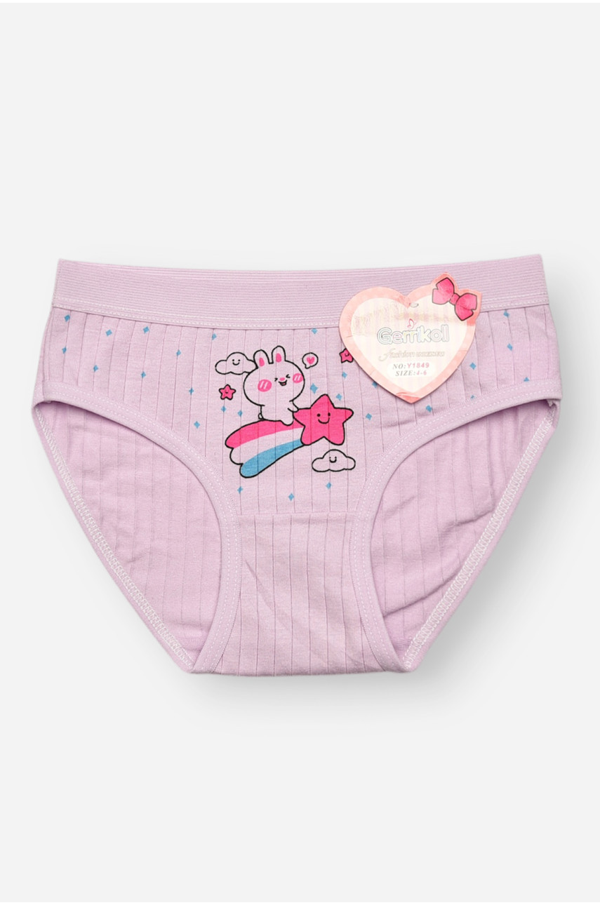 Трусики дитячі для дівчинки бузкового кольору з принтом Y1849 209240