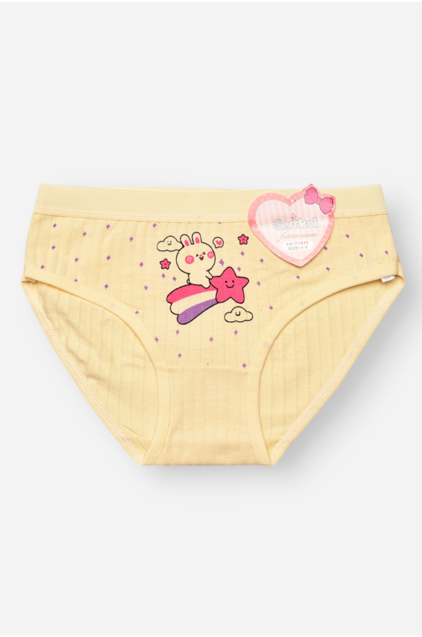 Трусики дитячі для дівчинки жовтого кольору з принтом Y1849 209243