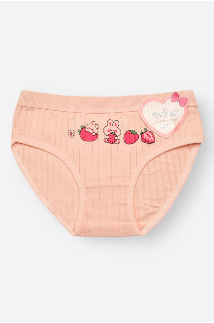 Трусики дитячі для дівчинки персикового кольору з принтом Y1851 209248
