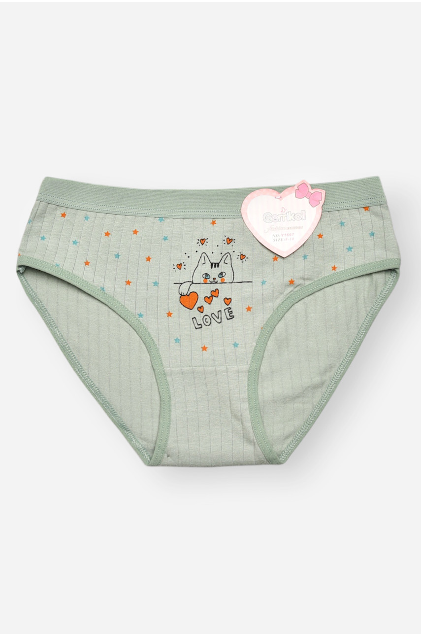 Трусики дитячі для дівчинки зеленого кольору з принтом Y1667 209250