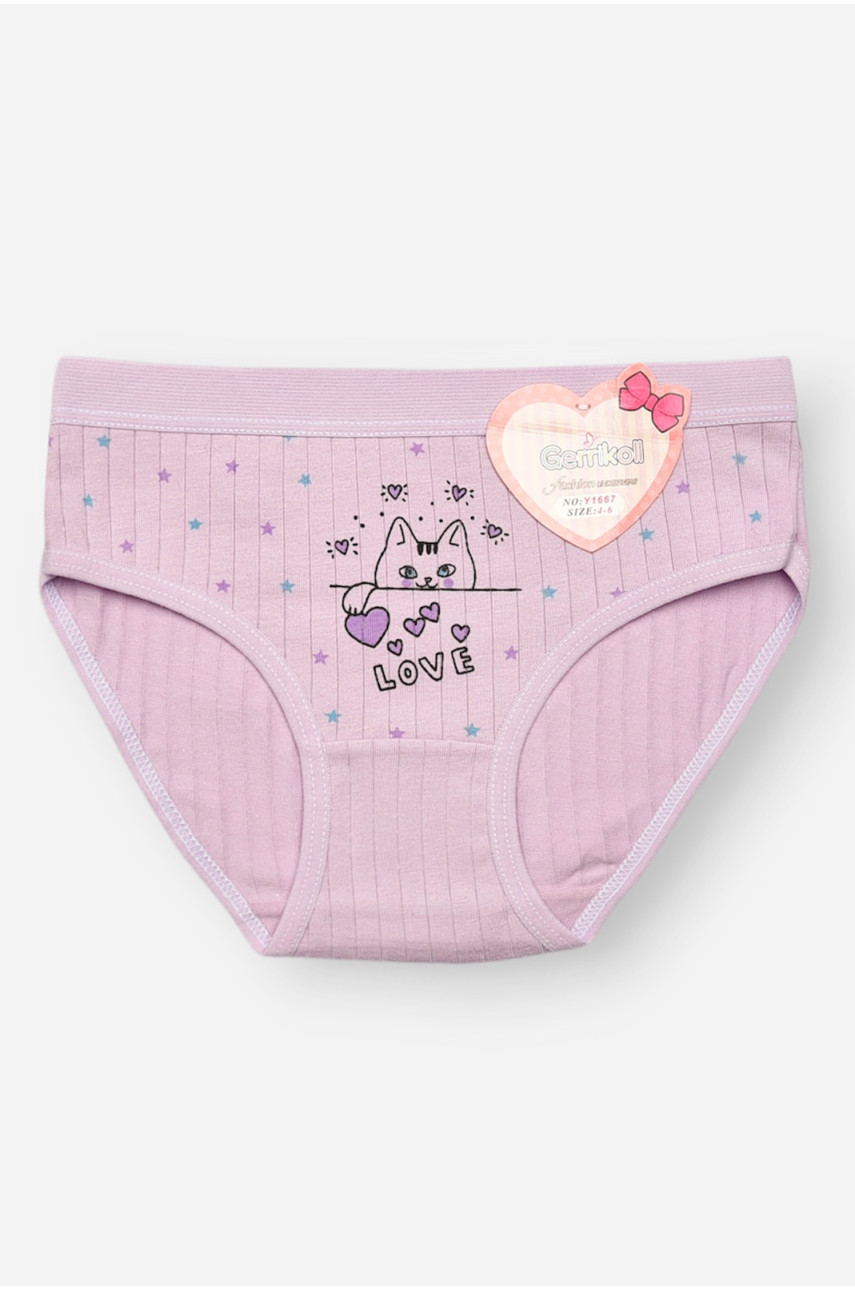 Трусики дитячі для дівчинки бузкового кольору з принтом Y1667 209251