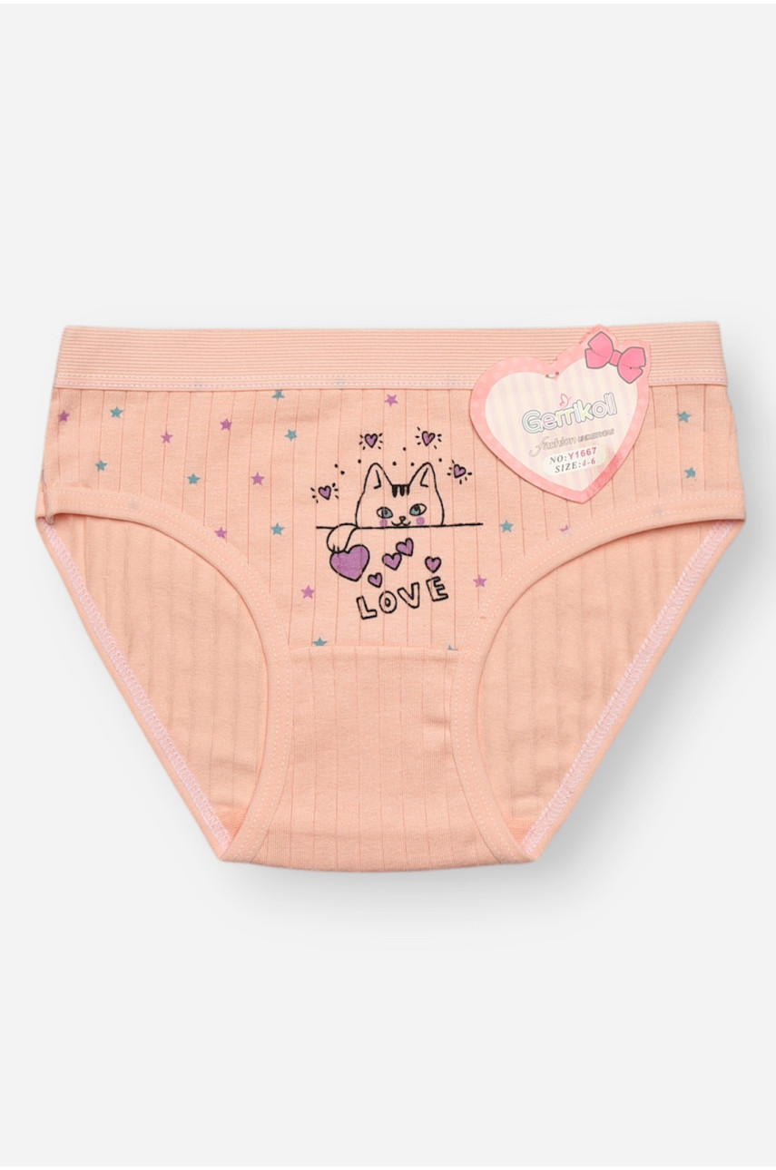 Трусики дитячі для дівчинки персикового кольору з принтом Y1667 209252
