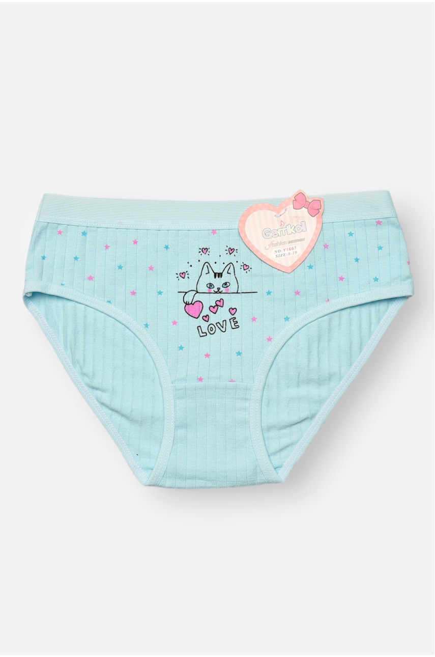 Трусики дитячі для дівчинки блакитного кольору з принтом Y1667 209253