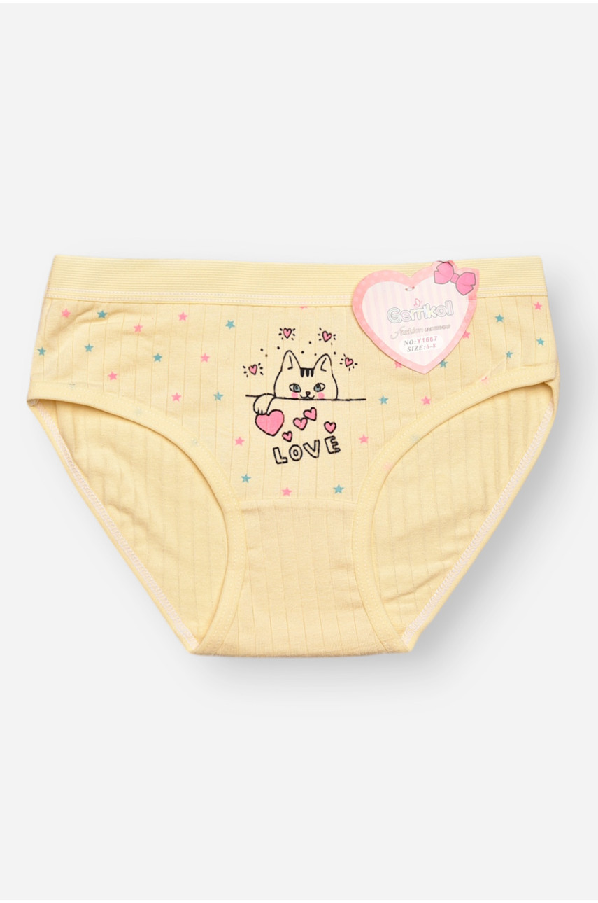 Трусики дитячі для дівчинки жовтого кольору з принтом Y1667 209255