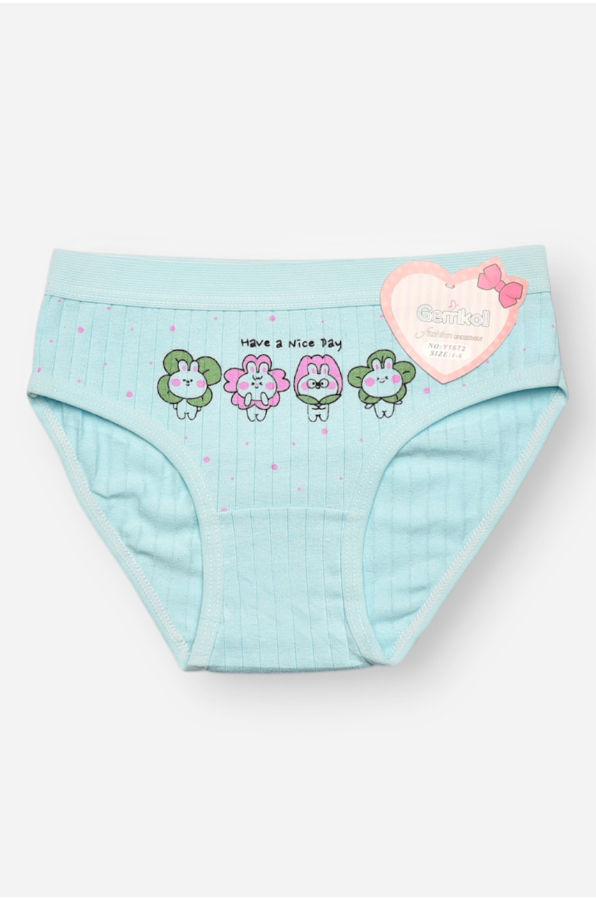 Трусики дитячі для дівчинки блакитного кольору з принтом Y1672 209259