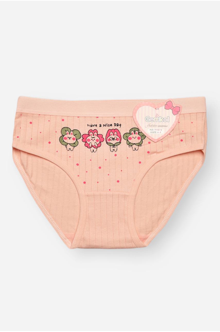 Трусики дитячі для дівчинки персикового кольору з принтом Y1672 209260
