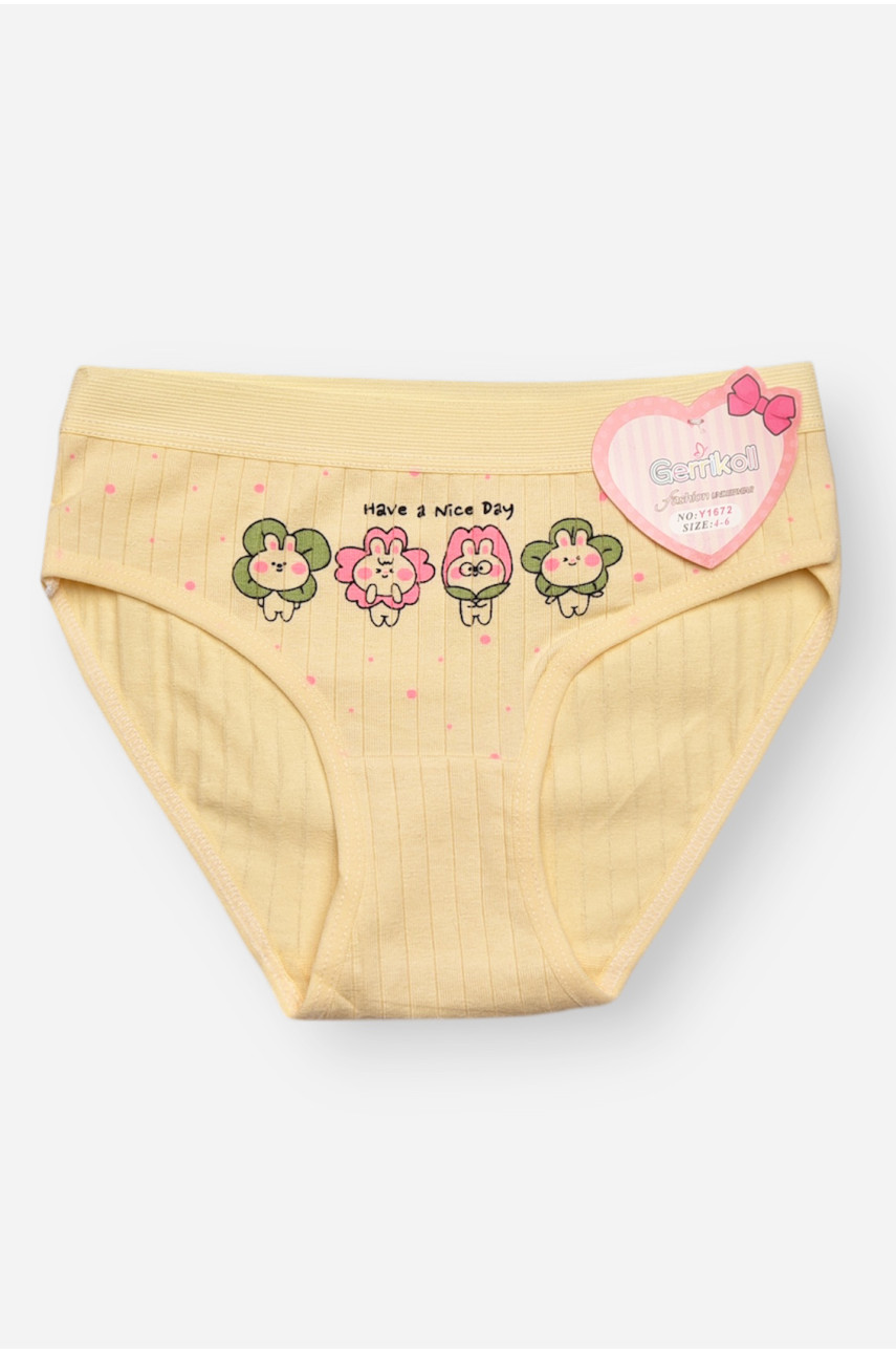 Трусики дитячі для дівчинки жовтого кольору з принтом Y1672 209261