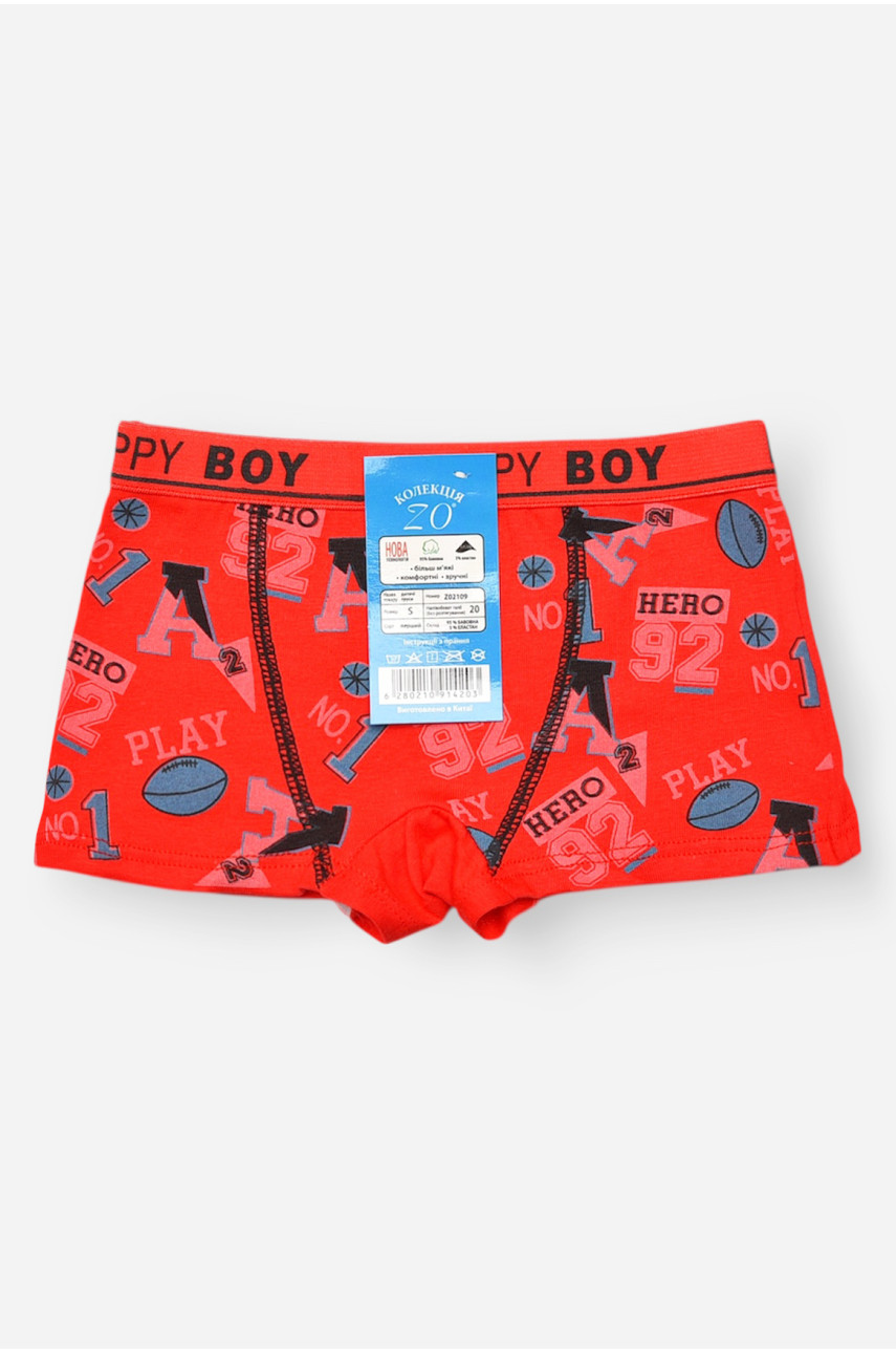 Боксери дитячі для хлопчика червоного кольору з принтом Z02109 209263