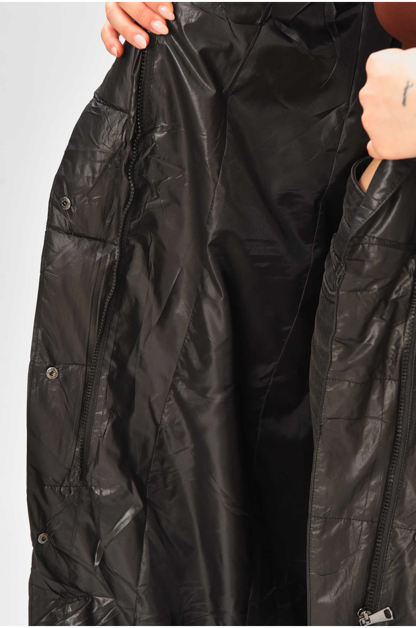 Куртка жіноча подовжена зима  чорного кольору 6871 209268