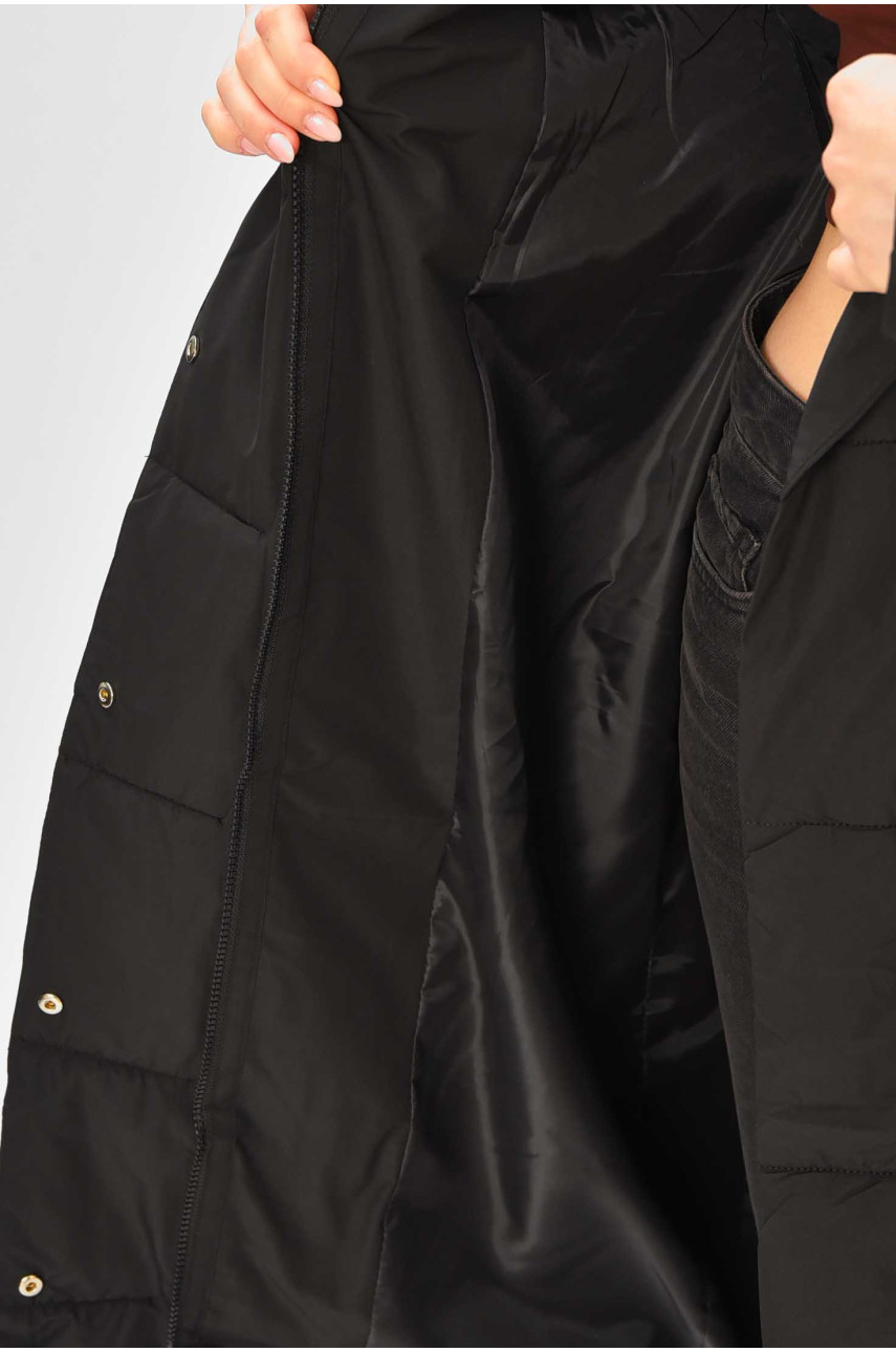 Куртка жіноча подовжена зима чорного кольору 9981 209269