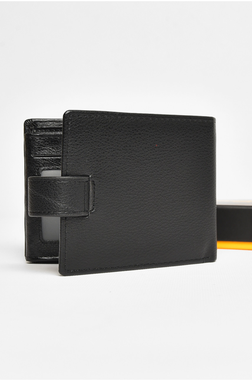 Гаманець чоловічий з екошкіри чорного кольору 538-с 209289 Гаманець чоловічий з екошкіри чорного кольору 538-с 209289