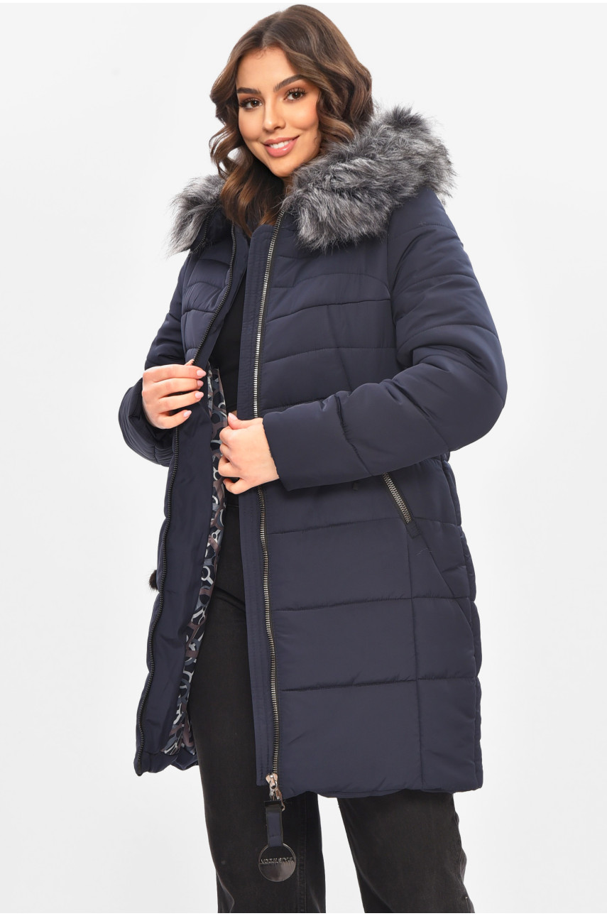 Куртка жіноча єврозима темно-синього кольору 209307