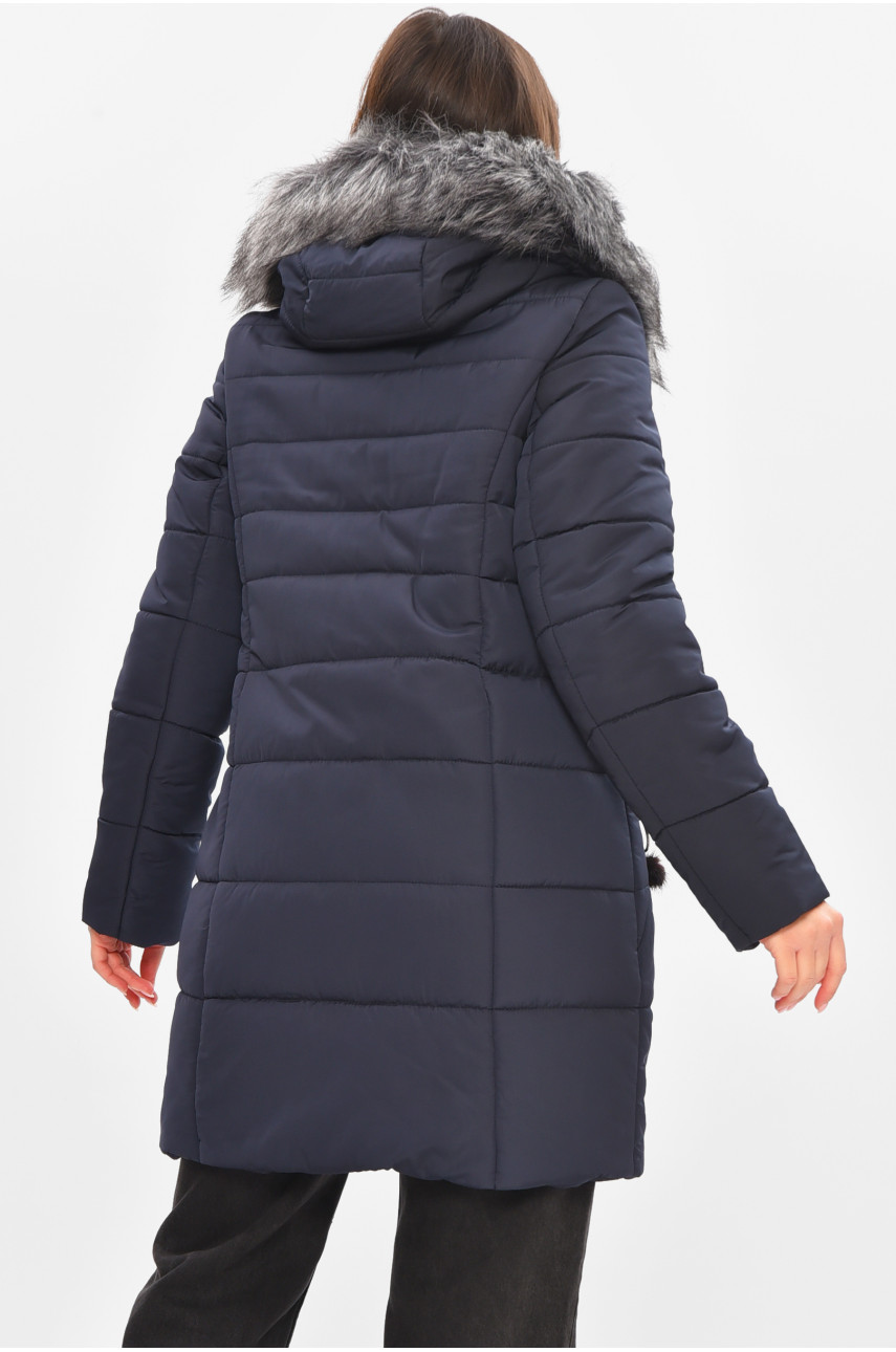 Куртка жіноча єврозима темно-синього кольору 209307 Куртка жіноча єврозима темно-синього кольору 209307