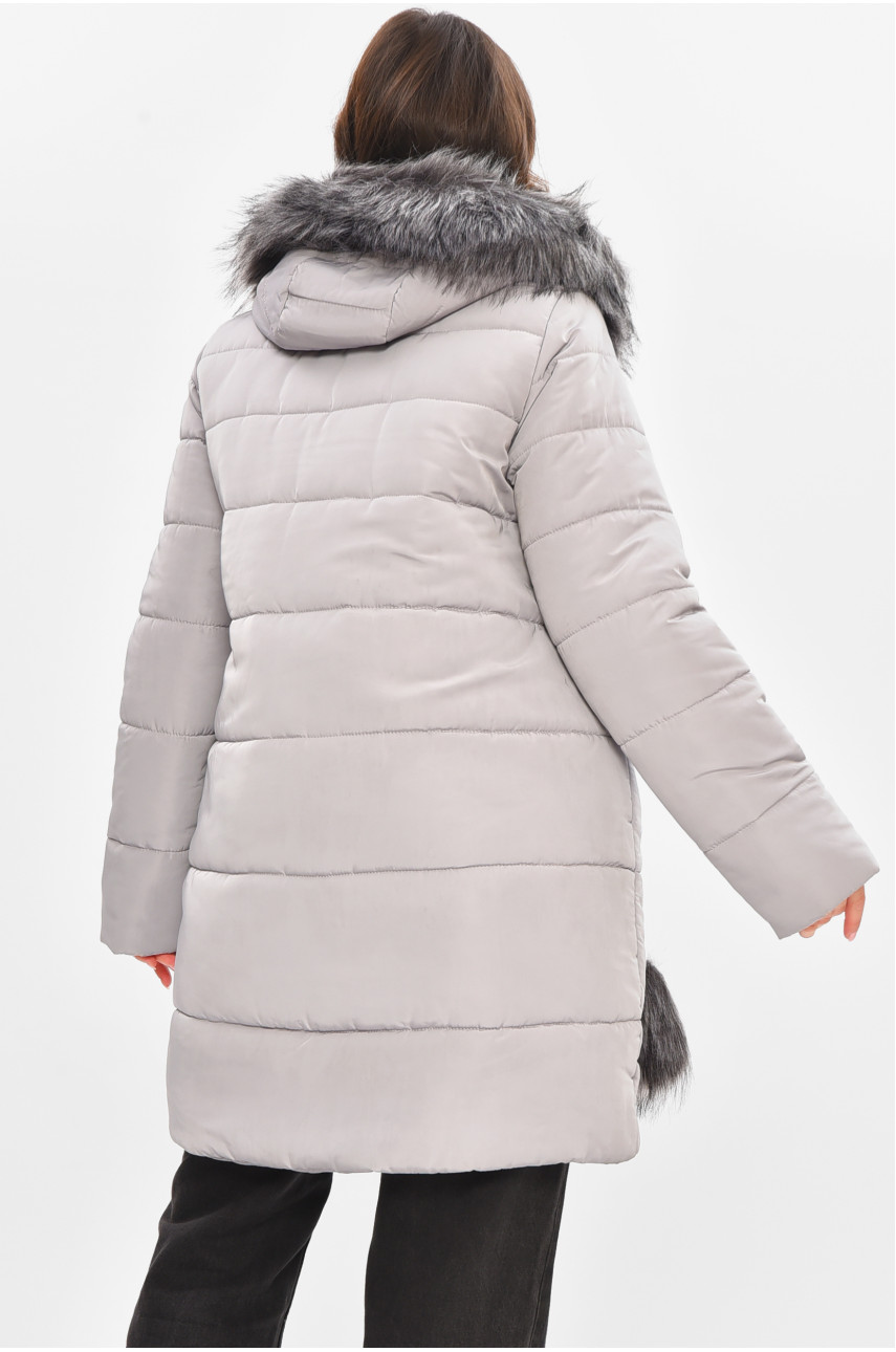 Куртка жіноча єврозима темно-сірого кольору 209308 Куртка жіноча єврозима темно-сірого кольору 209308