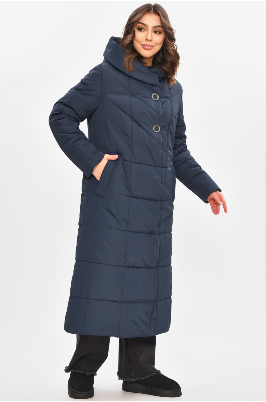 Куртка жіноча єврозима темно-синього кольору 209309