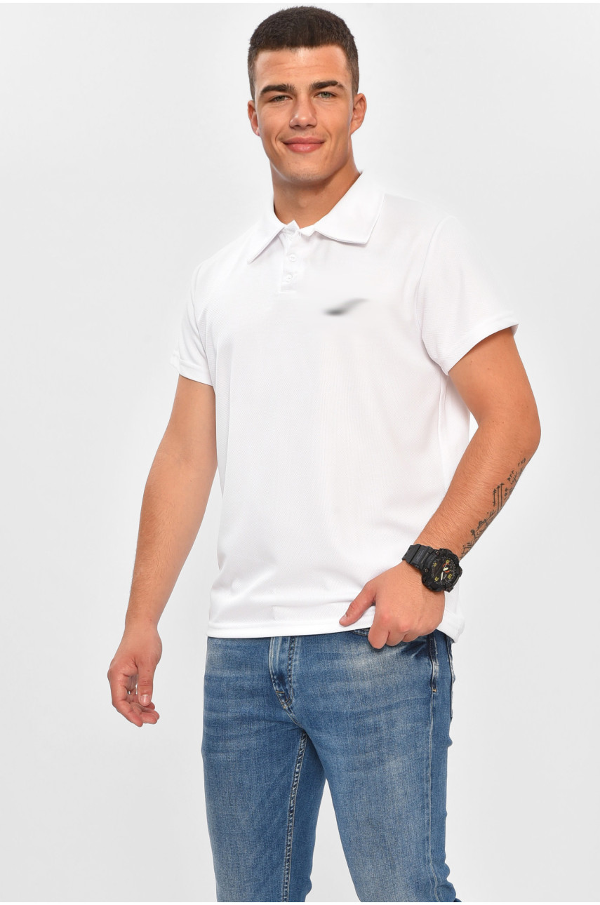 Футболка чоловіча поло білого кольору Уцінка 209315