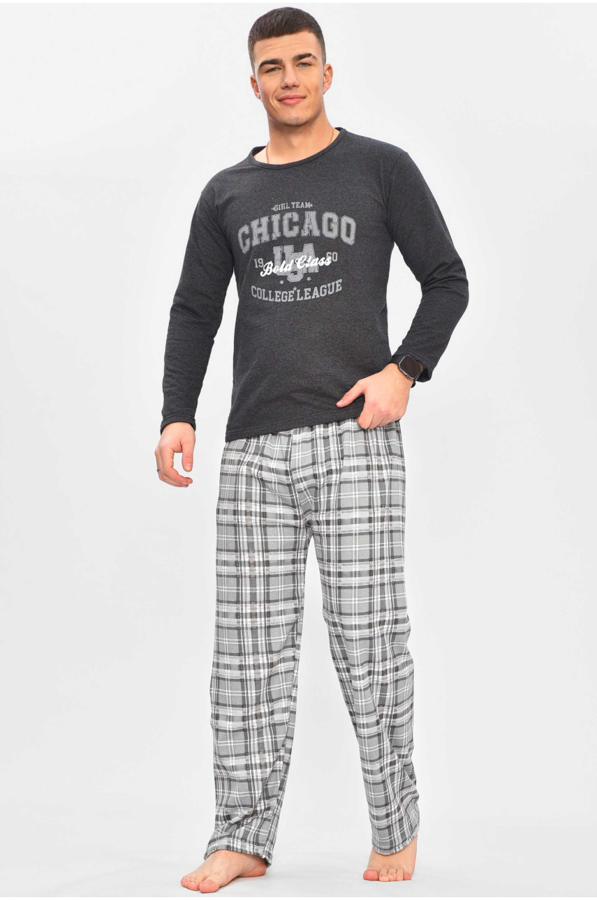 Пижама мужская тёмно-синего цвета с принтом 16385 209325