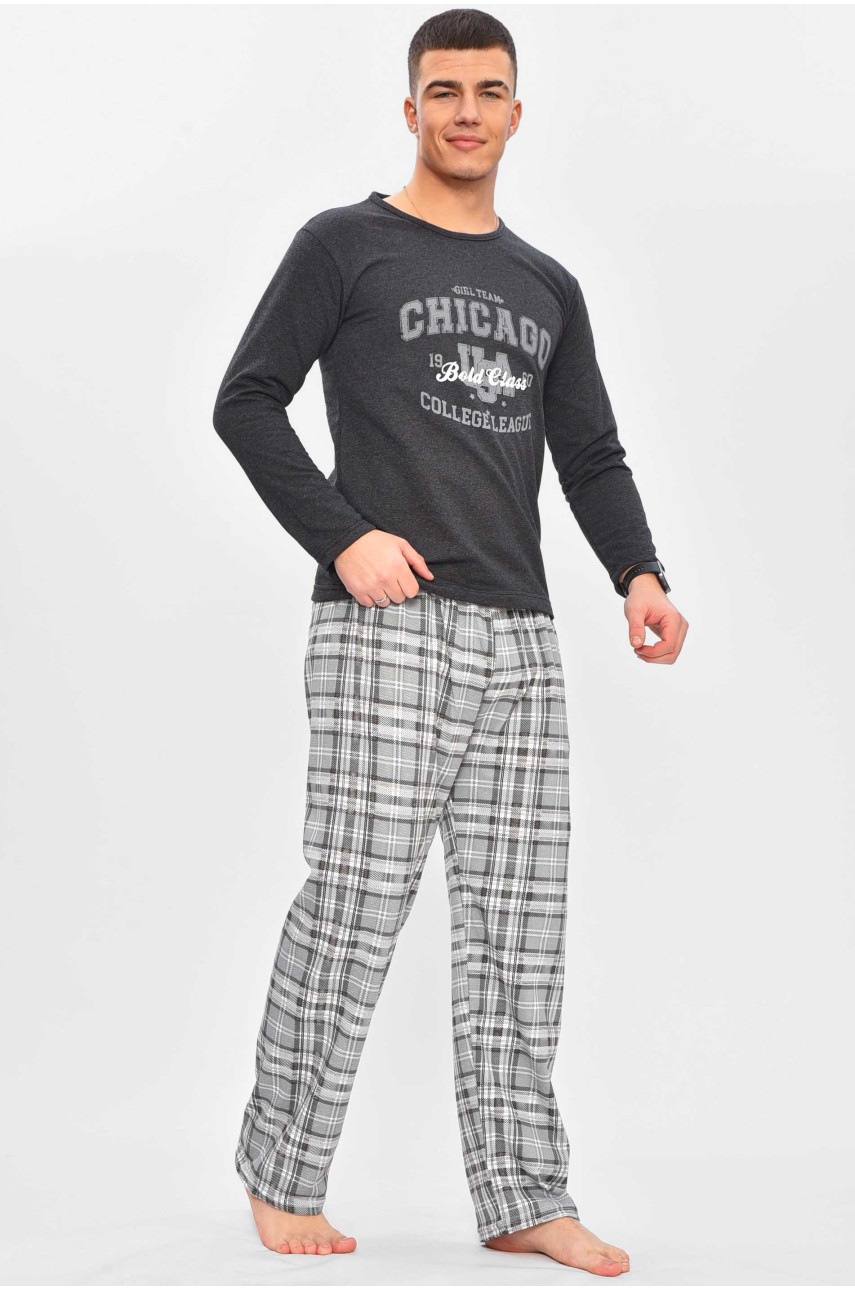 Пижама мужская тёмно-синего цвета с принтом 16385 209325