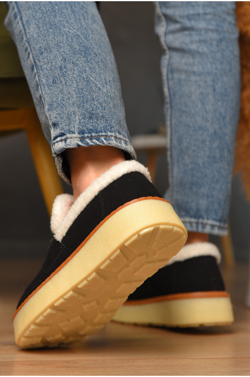 Лофери жіночі на хутрі чорного кольору N100-1 209329 Лофери жіночі на хутрі чорного кольору N100-1 209329