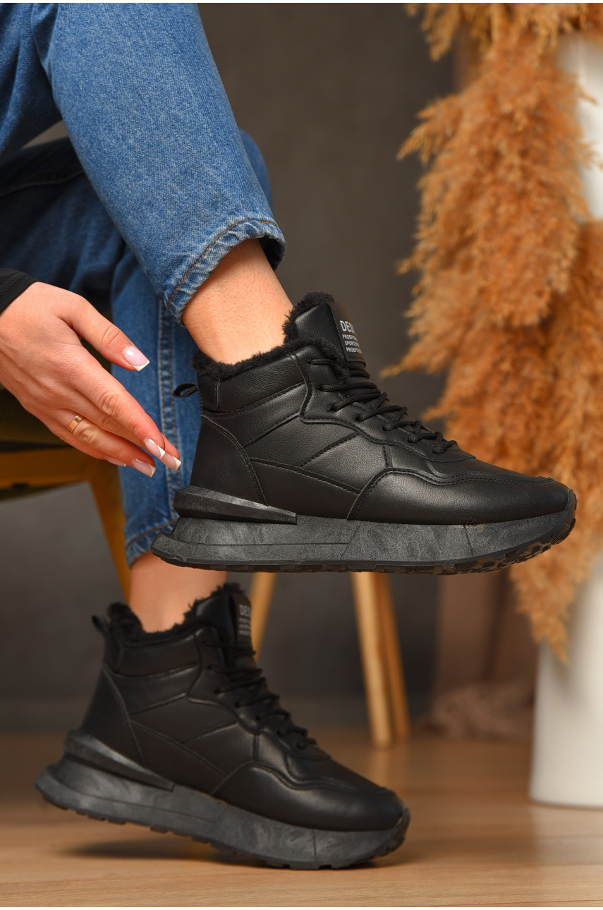 Кросівки зимові жіночі чорного кольору 635-4 209331