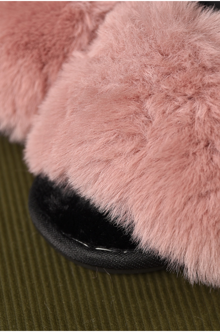 Капці домашні жіночі хутряні пудрового кольору 88С 209335 Капці домашні жіночі хутряні пудрового кольору 88С 209335