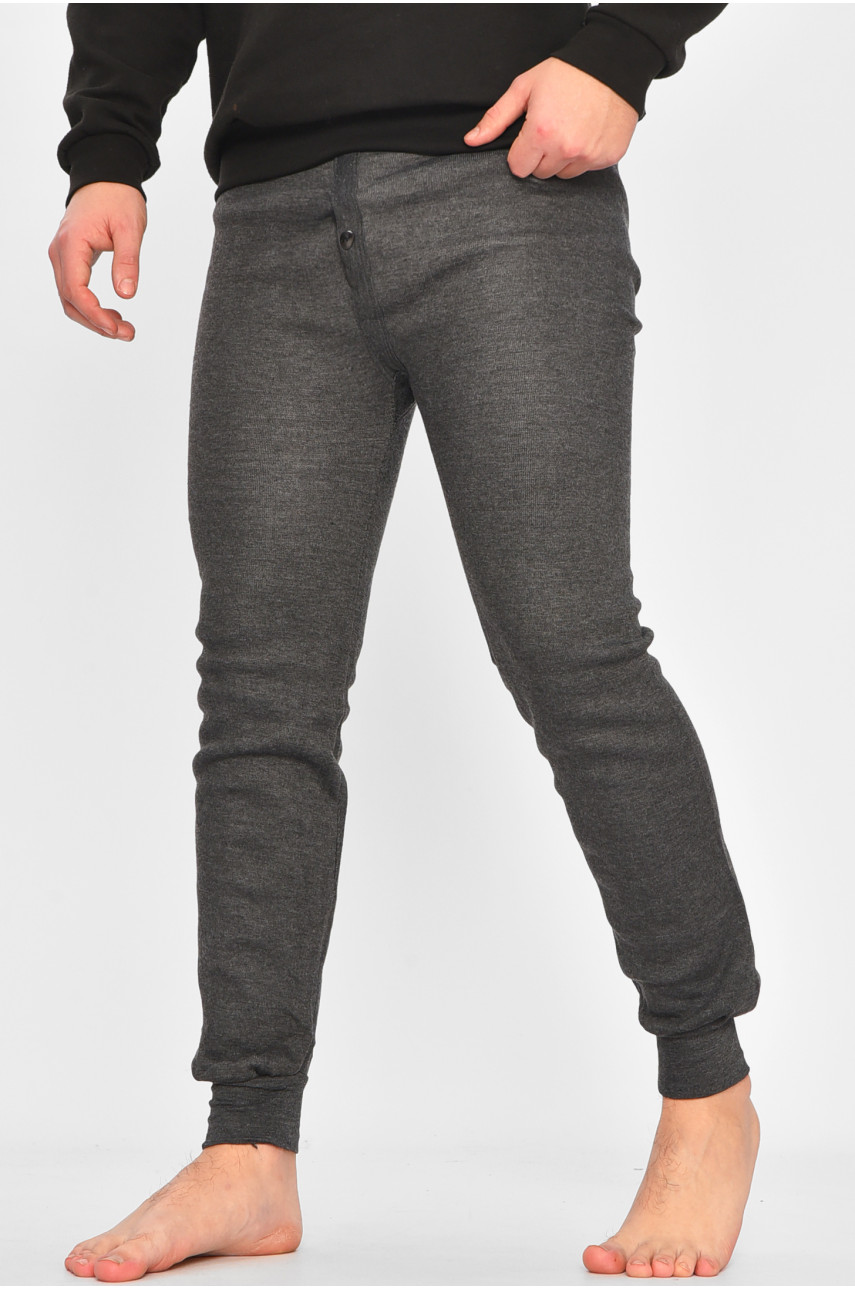 Подштанники мужские на флисе тёмно-серого цвета А8021 209343