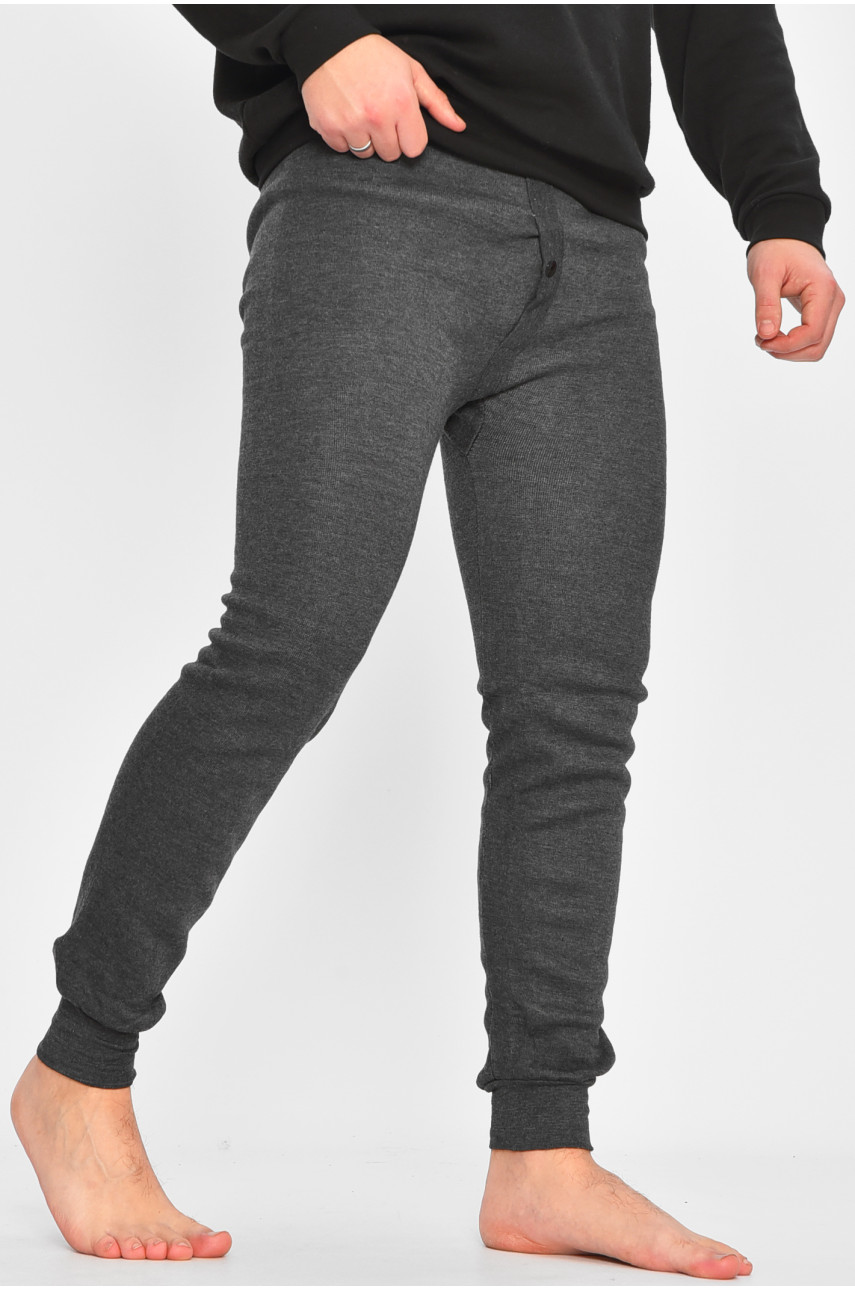Подштанники мужские на флисе тёмно-серого цвета А8021 209343