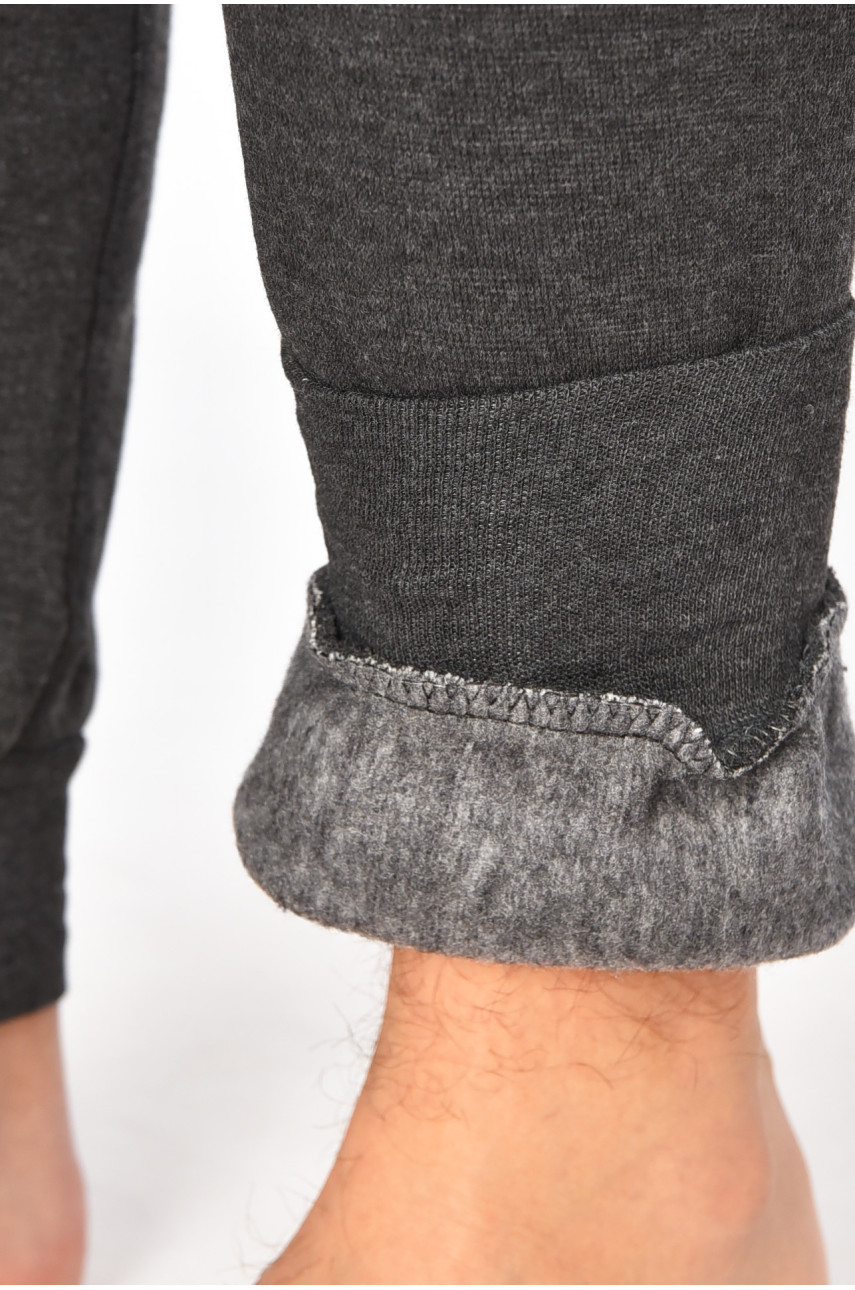 Подштанники мужские на флисе тёмно-серого цвета А8021 209343