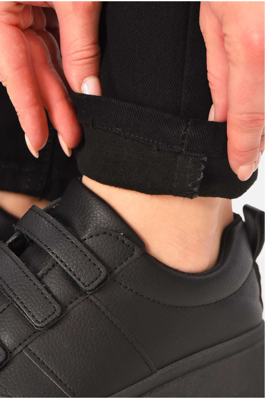 Джинсы женские на флисе черного цвета 850-5 209357