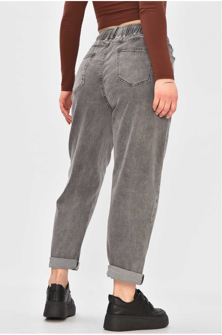 Джинсы женские однотонные серого цвета 521-3 209359 Джинсы женские однотонные серого цвета 521-3 209359