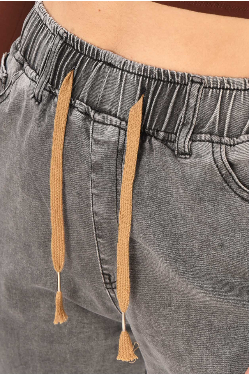 Джинсы женские однотонные серого цвета 521-3 209359 Джинсы женские однотонные серого цвета 521-3 209359