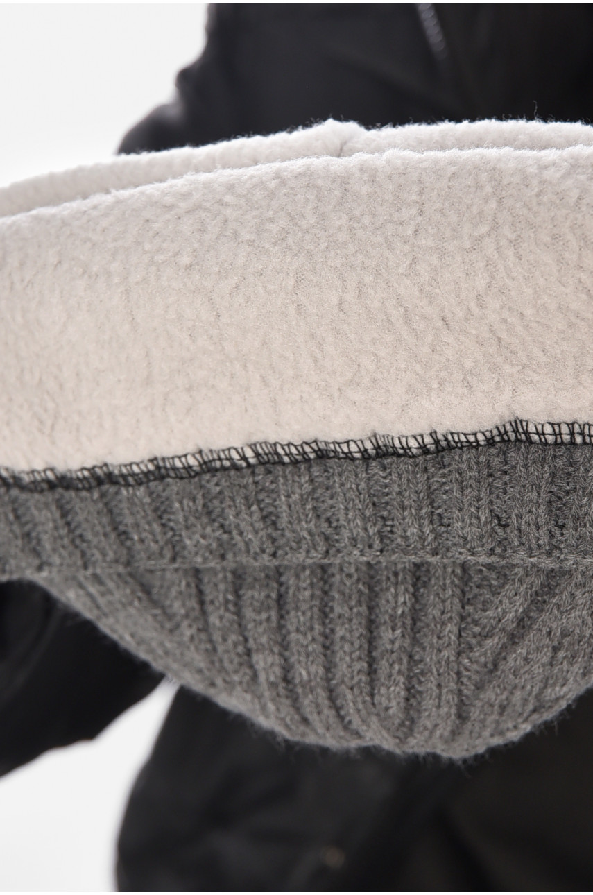 Шапка мужская на флисе серого цвета 209365