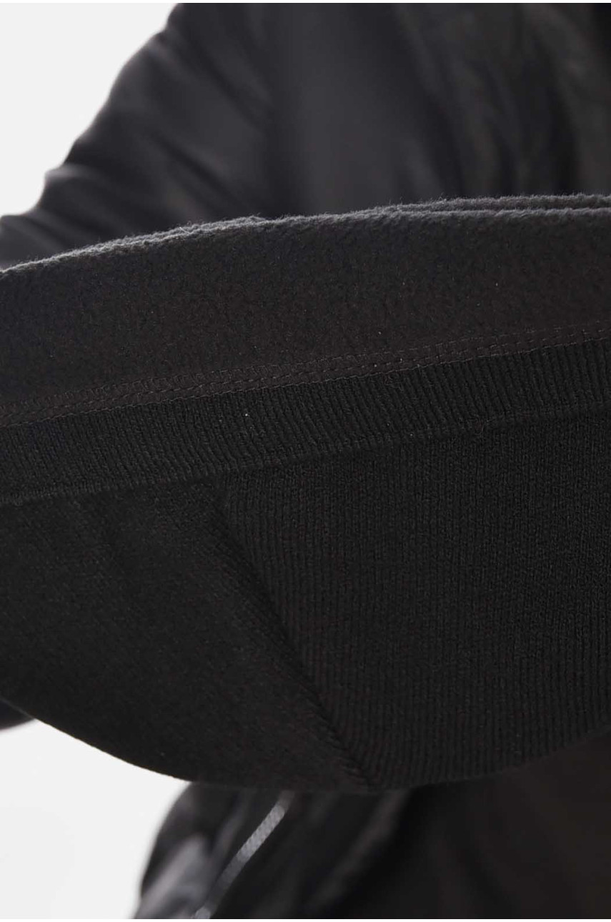 Шапка мужская на флисе черного цвета 209367