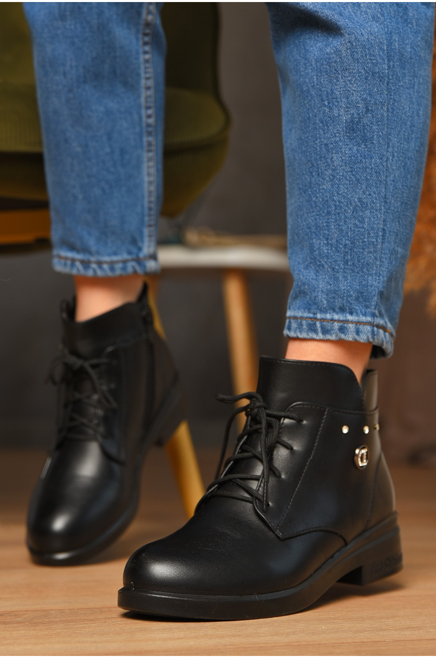 Ботинки женские демисезонные черного цвета 6621-3-1 209368