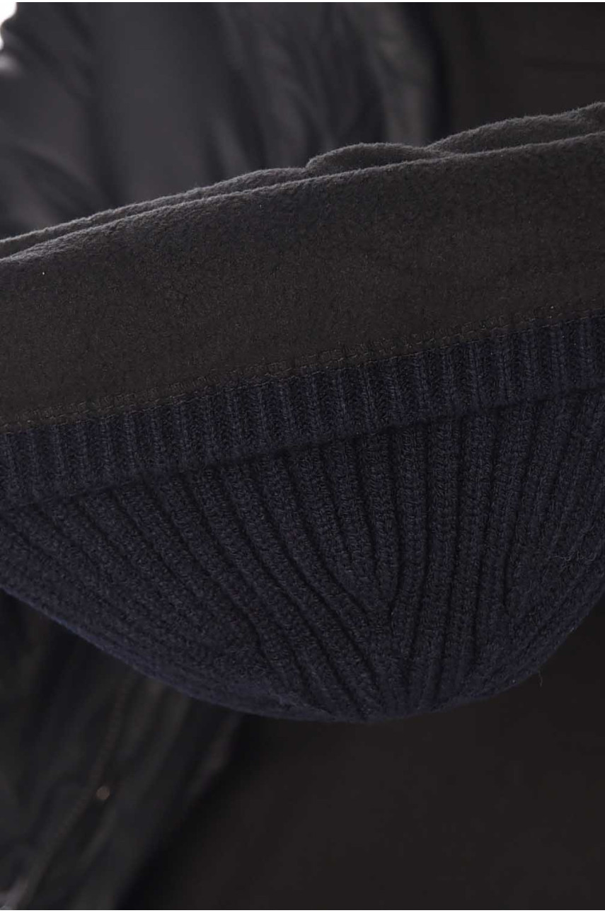 Шапка мужская на флисе тёмно-синего цвета 209371