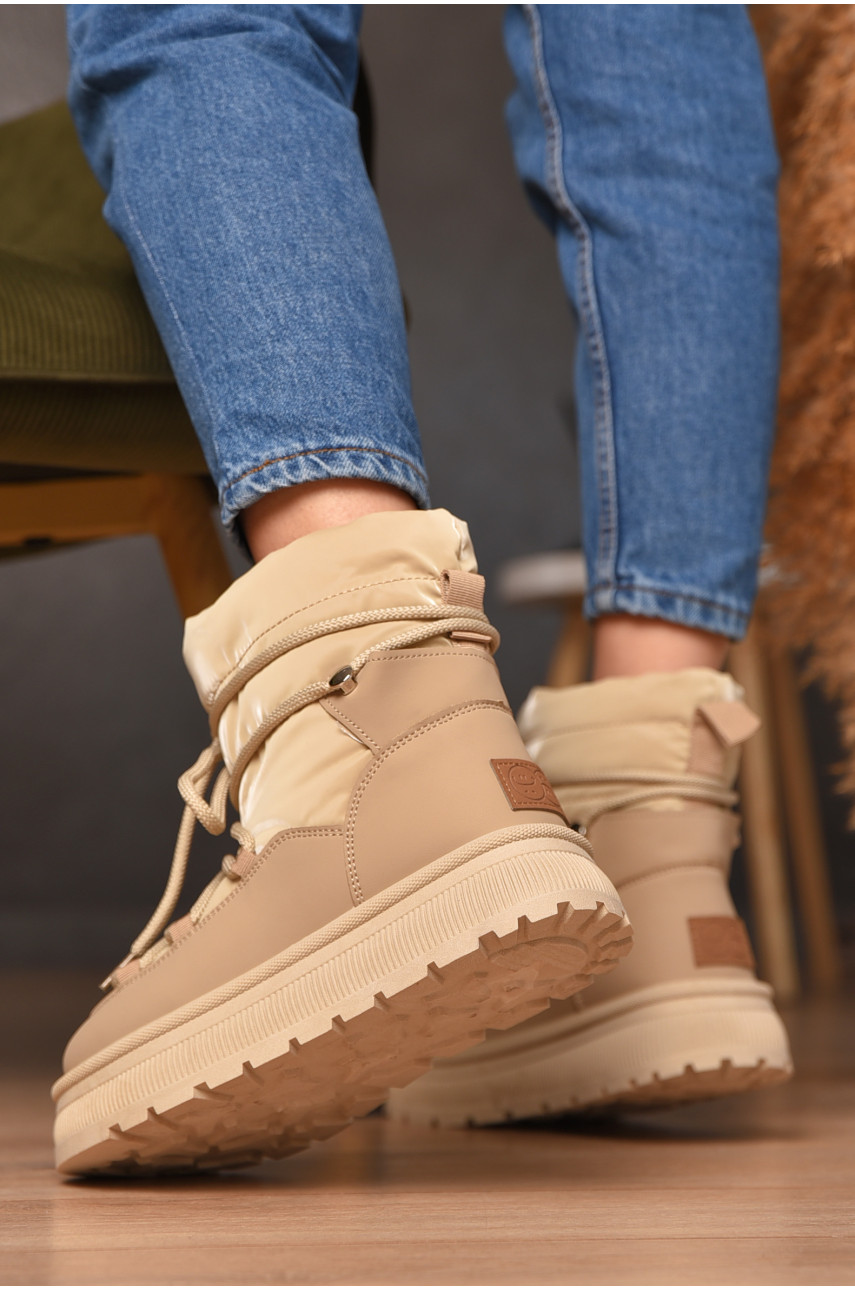 Дутики жіночі на хутрі бежевого кольору VAM355-1G 209373 Дутики жіночі на хутрі бежевого кольору VAM355-1G 209373