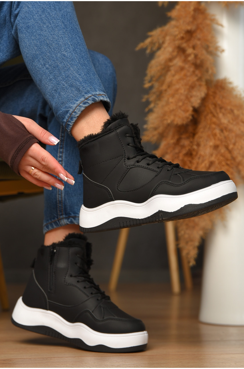 Кросівки зимові жіночі чорного кольору К961 209374