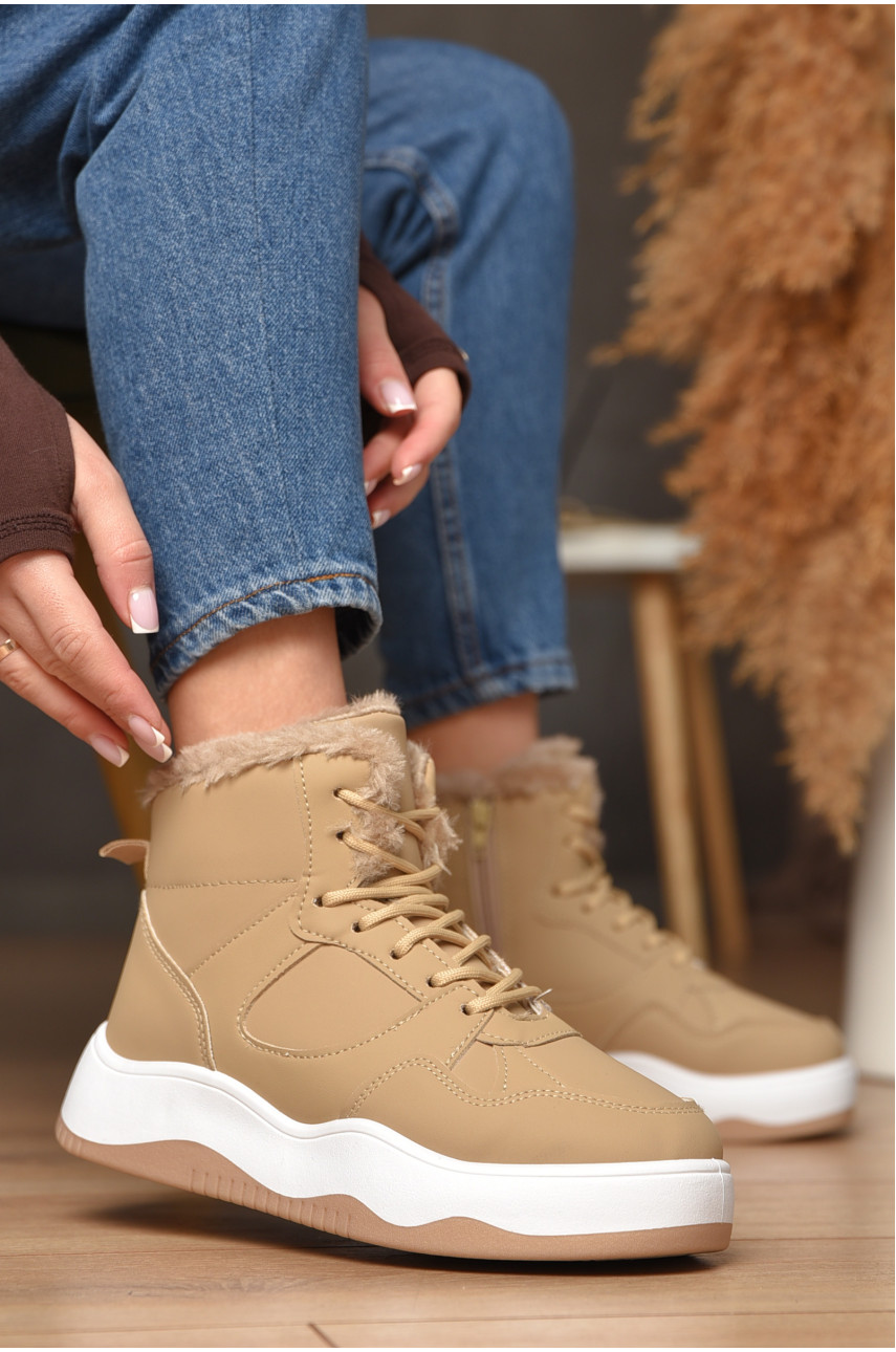 Кросівки зимові жіночі бежевого кольору К961-2 209380