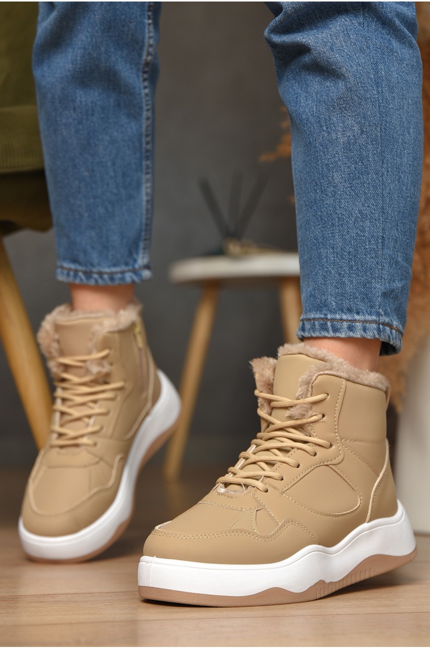 Кросівки зимові жіночі бежевого кольору К961-2 209380