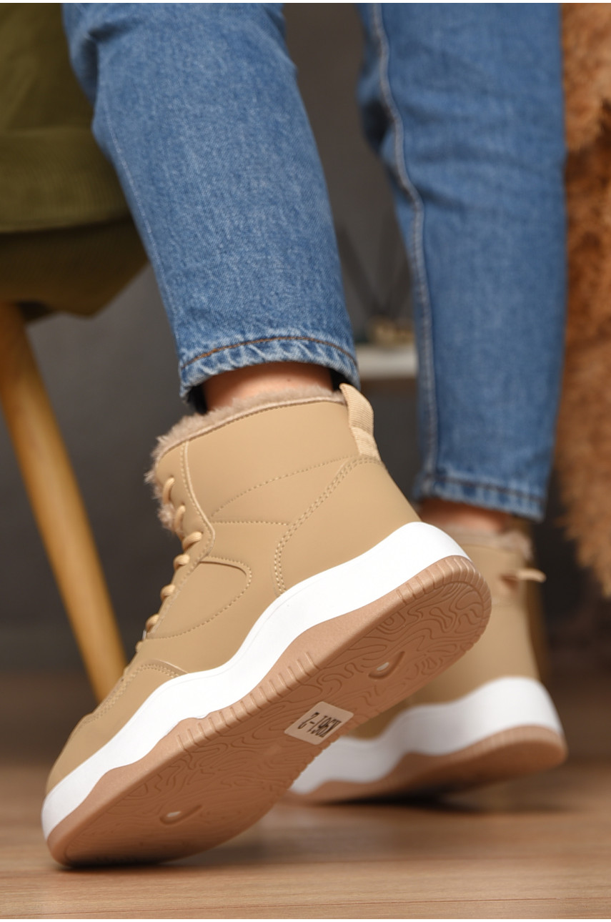 Кросівки зимові жіночі бежевого кольору К961-2 209380 Кросівки зимові жіночі бежевого кольору К961-2 209380